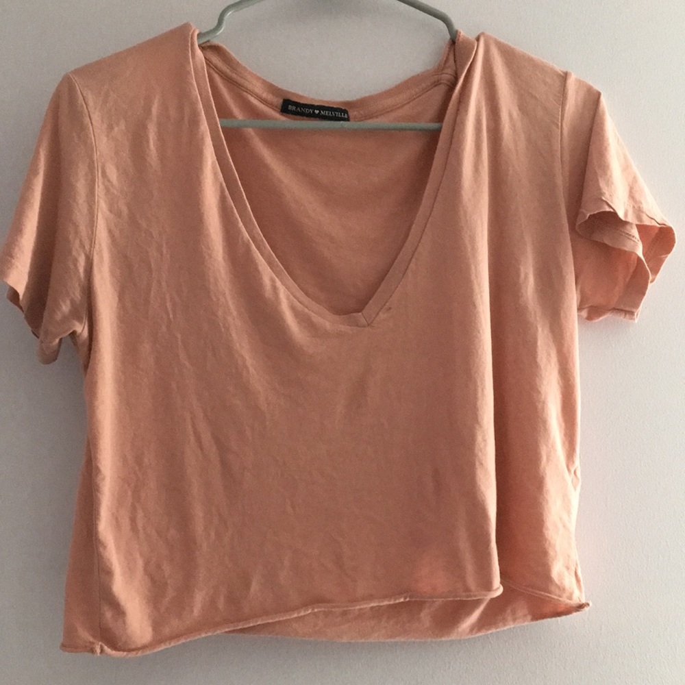 Brandy Melville Rosy V-Neck Shirt